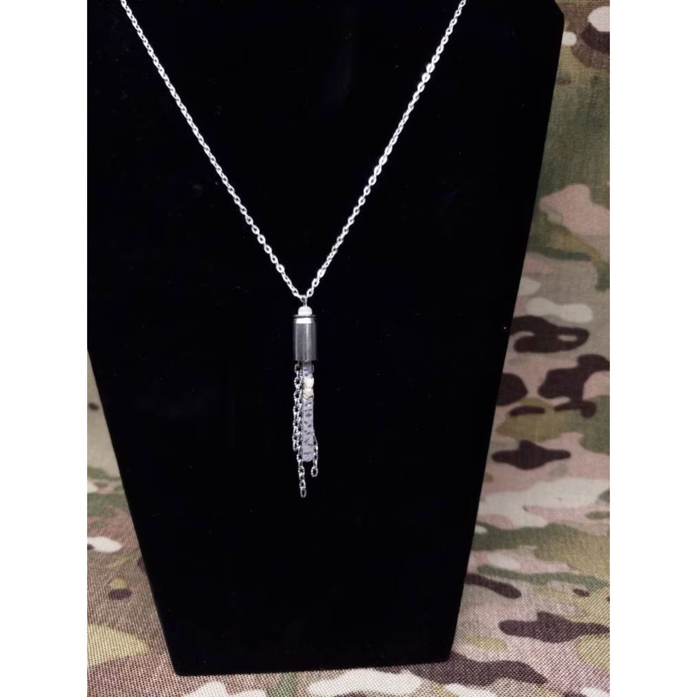 Silver bullet chain necklace